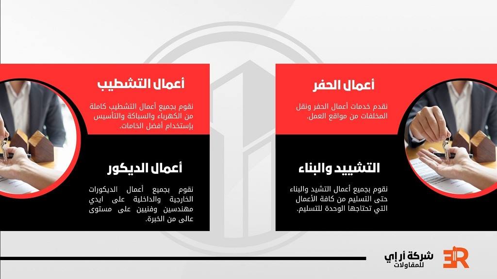الخدمات التي تقوم بها شركات المقاولات 